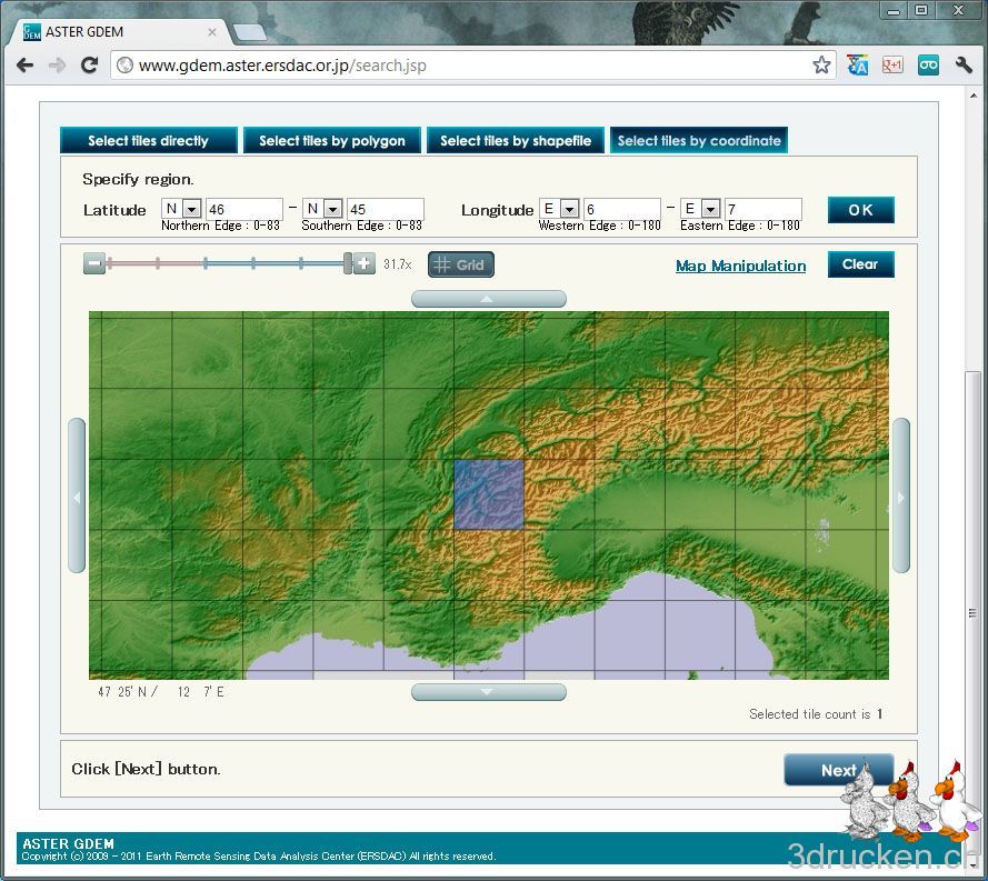 Relief des Mont Blanc