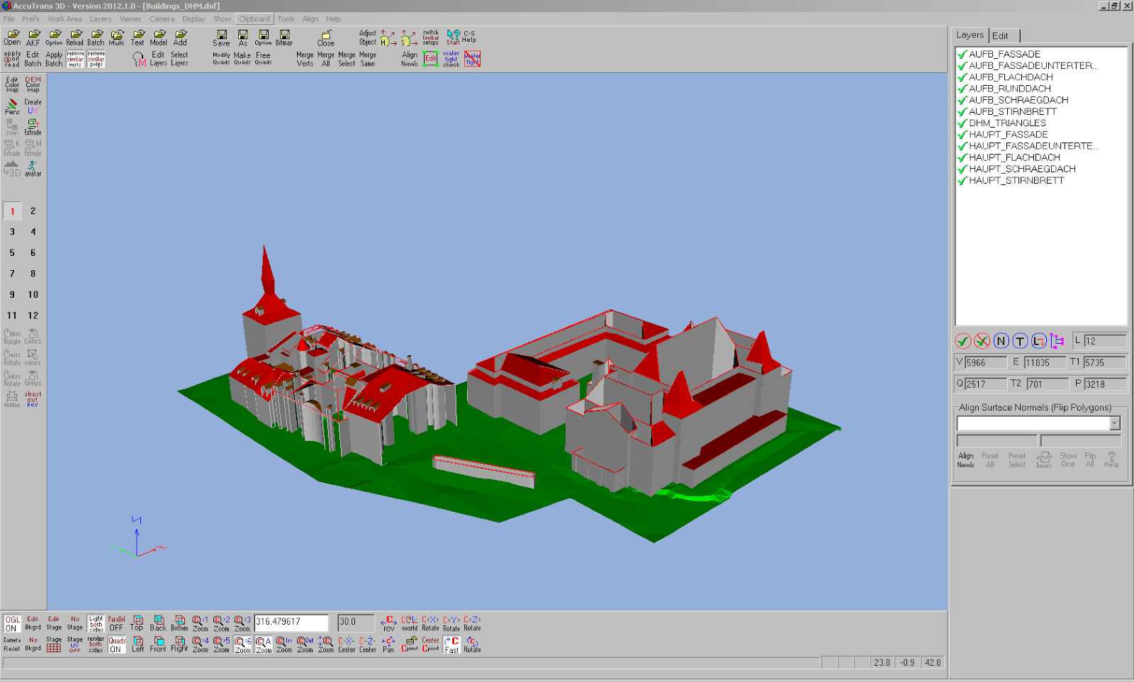 3D-Stadtmodell Bern: Testdatensatz Casino Zytglogge