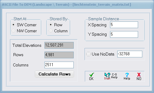 Screenshot des Dialogs ASCII File to TEM aus AccuTrans 3D