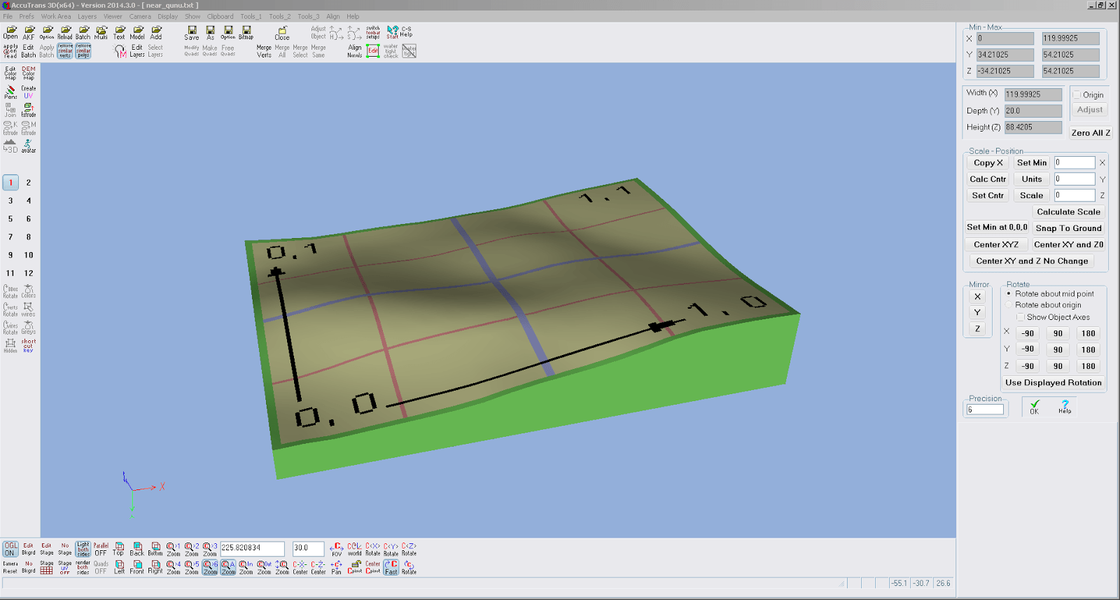 Screenshot der Relieferstellung in AccuTrans 3D