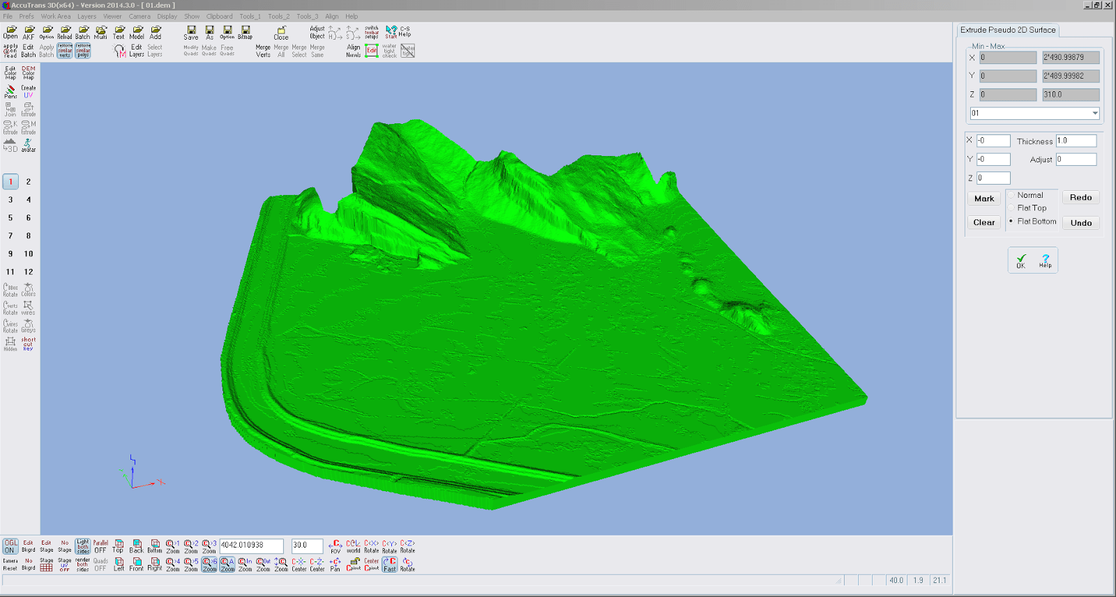 Screenshot von der Relieferstellung des ersten Teilstücks von Liechtenstein in AccuTrans 3D