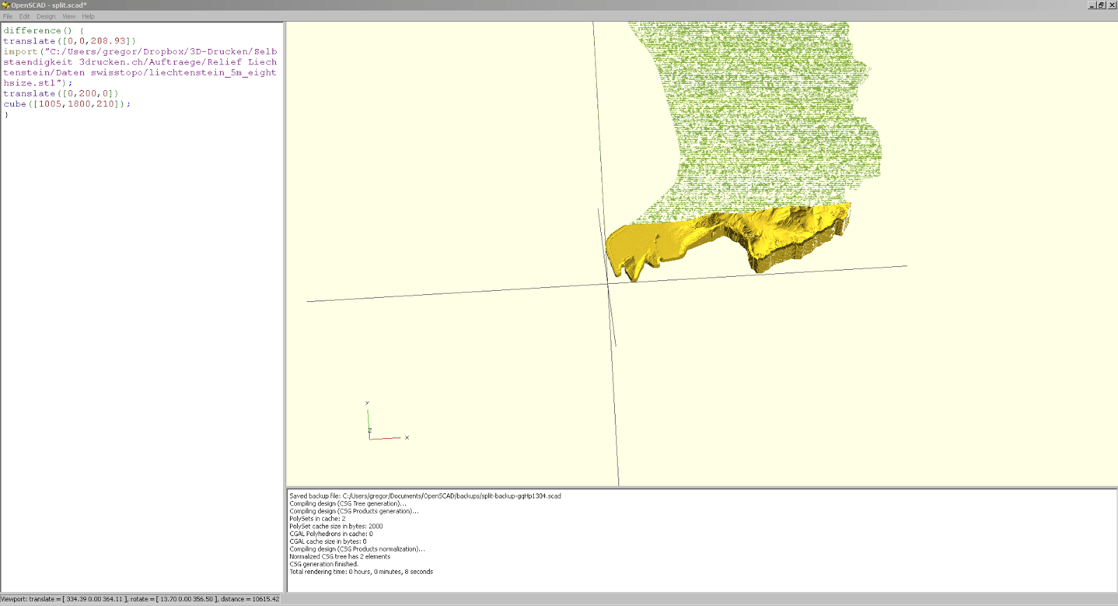 Relief von Liechtenstein aus swissALTI3D-Daten