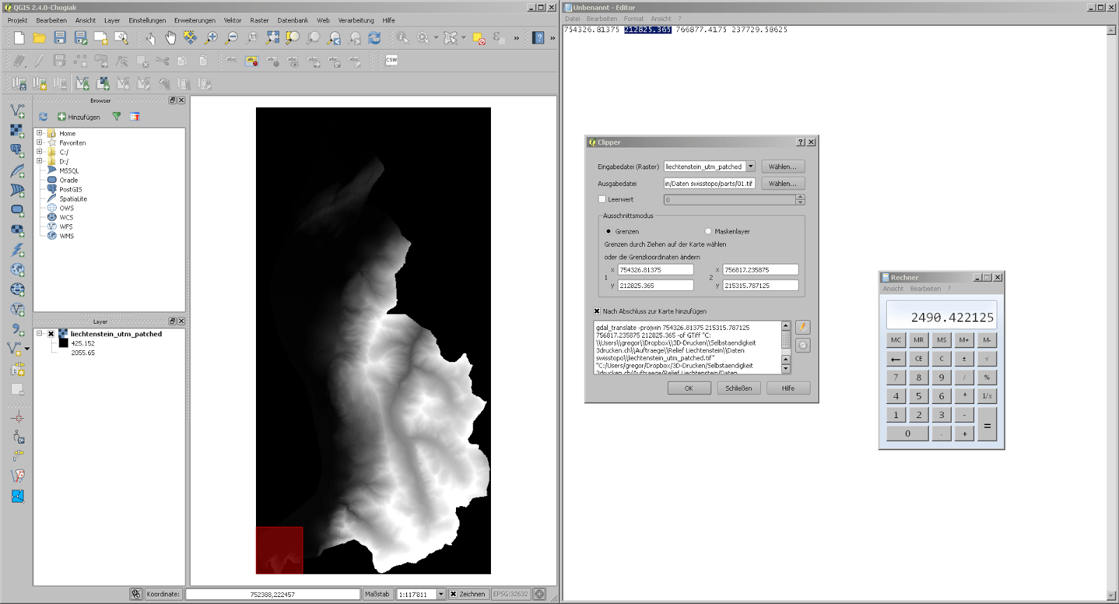 Relief von Liechtenstein aus swissALTI3D-Daten