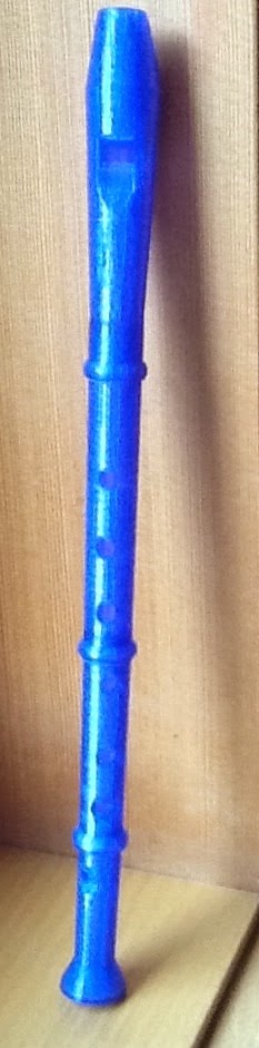 Foto der aus blauem PLA gedruckten Flöte